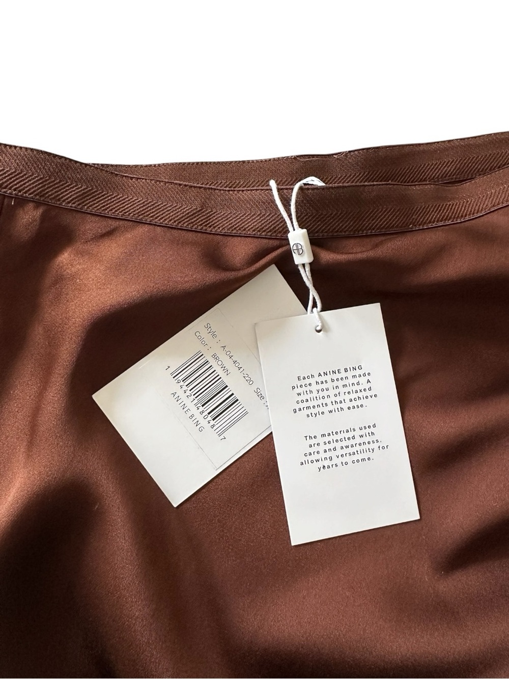 Anine Bing Dolly Slip Skirt Midi Brown - Picture 3 of 8